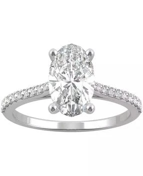 Charles & Colvard | Moissanite Oval Engagement Ring (2-1/2 ct. t.w. DEW) in 14k White Gold or 14k Yellow Gold,商家Macy's,价格¥9988