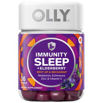  OLLY褪黑色素软糖安瓶助眠36粒免疫修复睡眠维生素接骨木莓