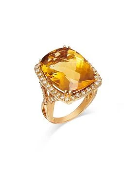 Bloomingdale's Fine Collection | Citrine & Diamond Halo Ring in 14K Yellow Gold - Exclusive,商家Bloomingdale's,价格¥47853