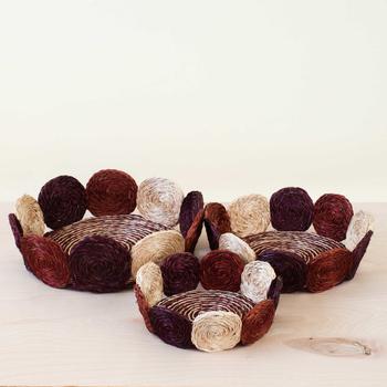 商品LIKHA | Rust And Mauve Handwoven Storage Basket Fruit Basket, Set Of 3,商家Verishop,价格¥497图片