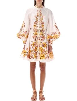 推荐Zimmermann Vacay Floral Printed Balloon-Sleeved Dress商品