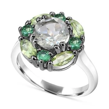Macy's | Multi-Gemstone Cluster Ring (3-5/8 ct. t.w.) in Sterling Silver,商家Macy's,价格¥2707