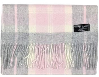 商品Gretna Green | Gretna Green 粉红和灰色格子羊绒围巾,商家Unineed,价格¥509图片