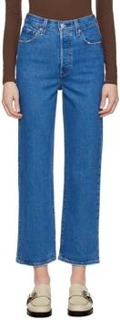 Levi's | Blue Ribcage Straight Ankle Jeans,商家Ssense US,价格¥160
