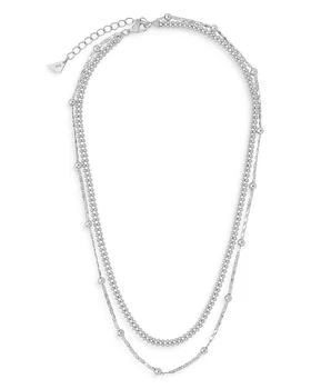 Sterling Forever | Double Layer Beaded Chain Necklace, 16" 满$100减$25, 满减