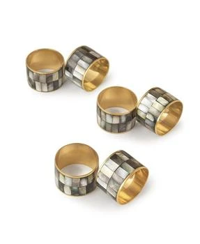 GAURI KOHLI | Serena Black Pearl Napkin Rings, Set of 6,商家Bloomingdale's,价格¥521