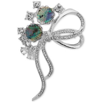 商品Anne Klein | Silver-Tone Abalone Crystal Bow Pin,商家Macy's,价格¥201图片