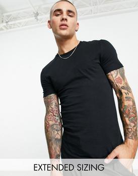 推荐ASOS DESIGN muscle fit t-shirt with crew neck in black商品
